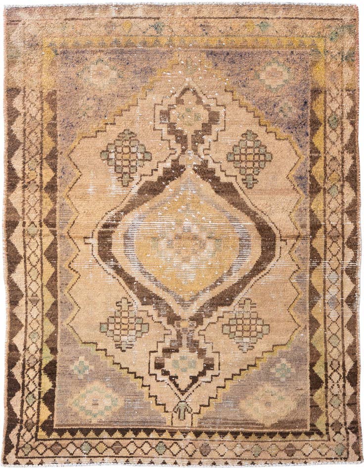 Detail image of 4' 5 x 7' 7 Hand Knotted Ultra Vintage Persian Wool Rug