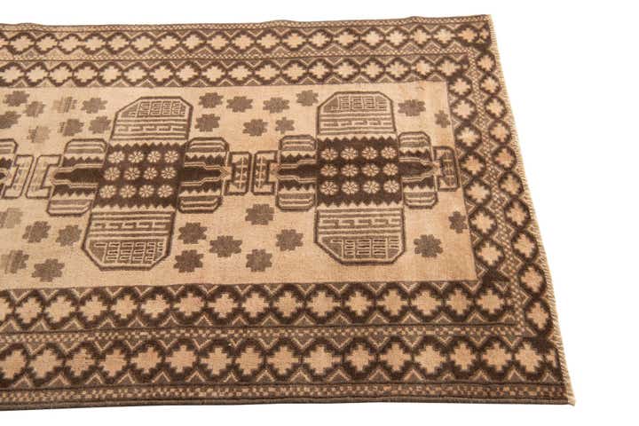 3' 5 x 6' 3 Hand Knotted Ultra Vintage Persian Wool Rug