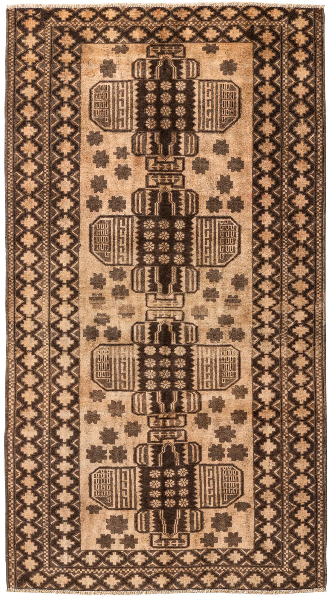 3' 5 x 6' 3 Hand Knotted Ultra Vintage Persian Wool Rug