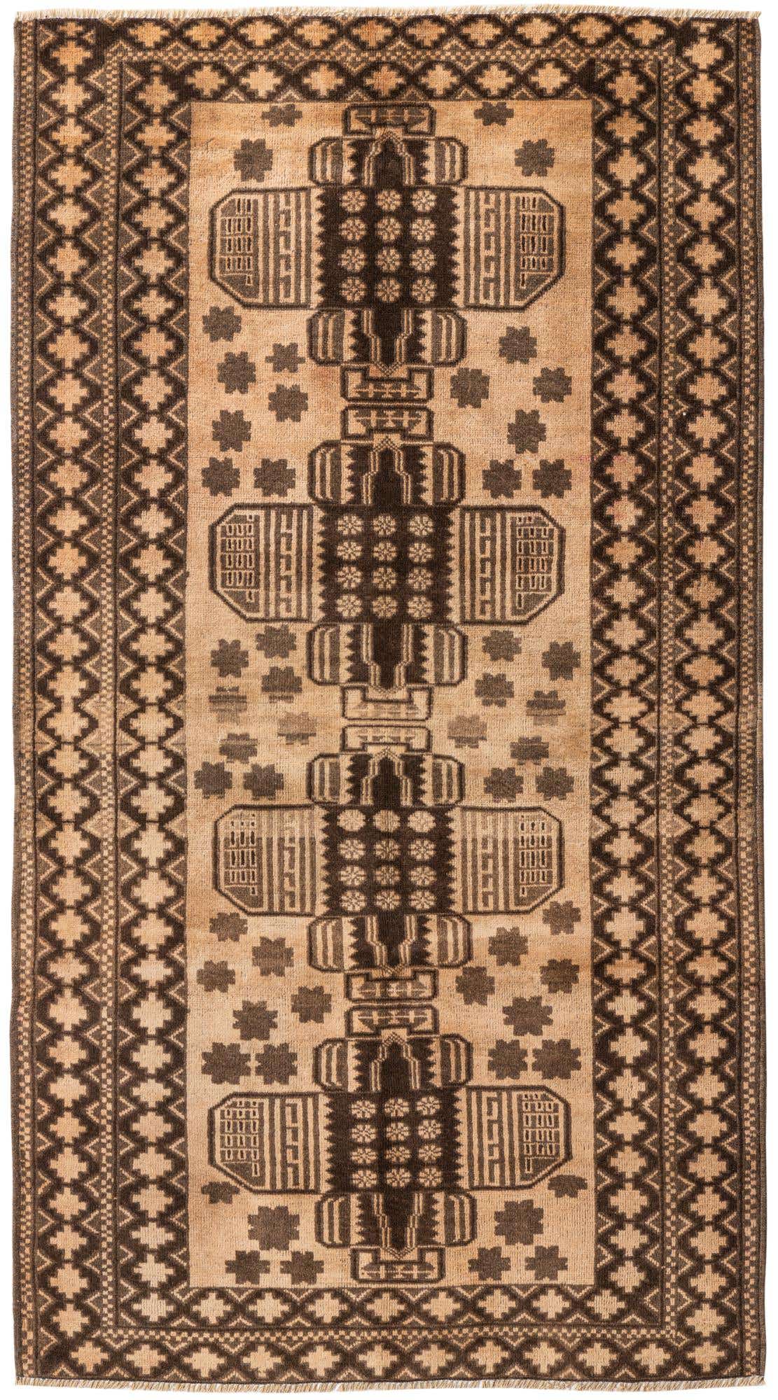 3' 5 x 6' 3 Hand Knotted Ultra Vintage Persian Wool Rug