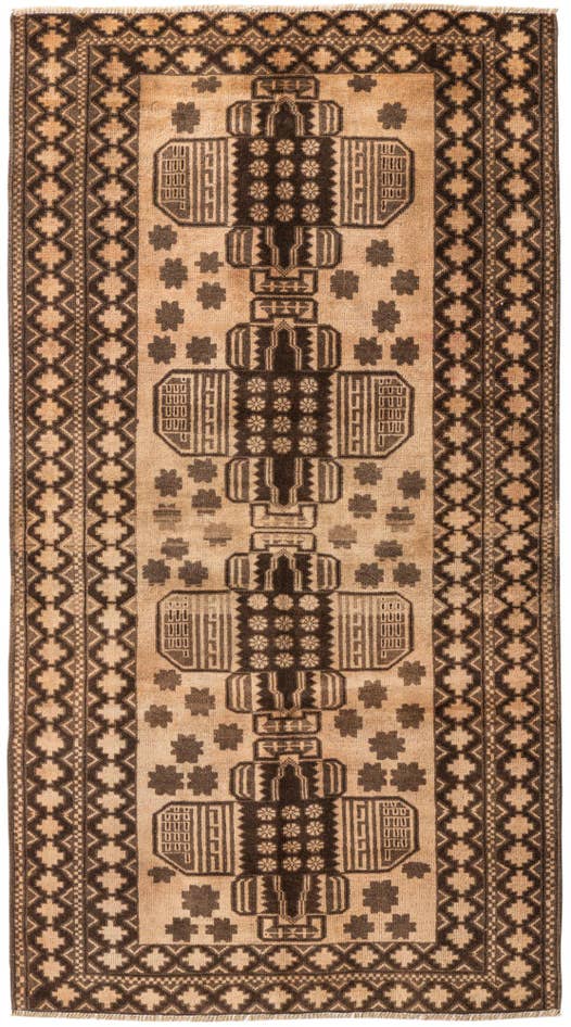 Detail image of 3' 5 x 6' 3 Hand Knotted Ultra Vintage Persian Wool Rug