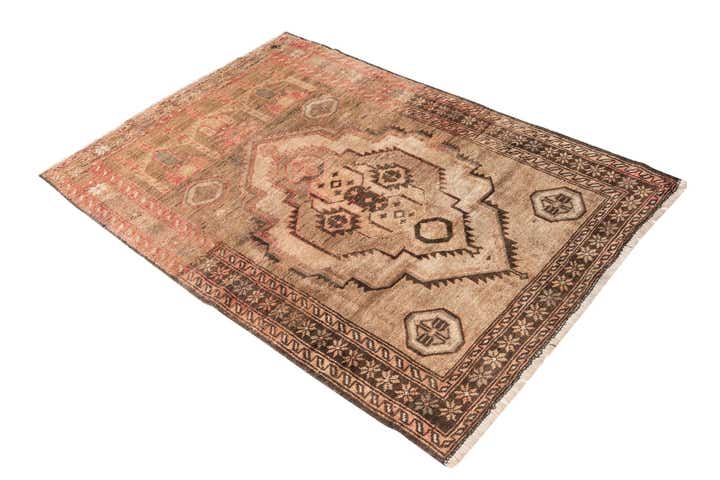 3' 5 x 5' 3 Hand Knotted Ultra Vintage Persian Wool Rug