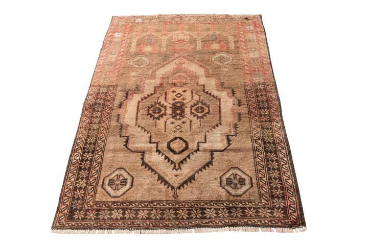 3' 5 x 5' 3 Hand Knotted Ultra Vintage Persian Wool Rug