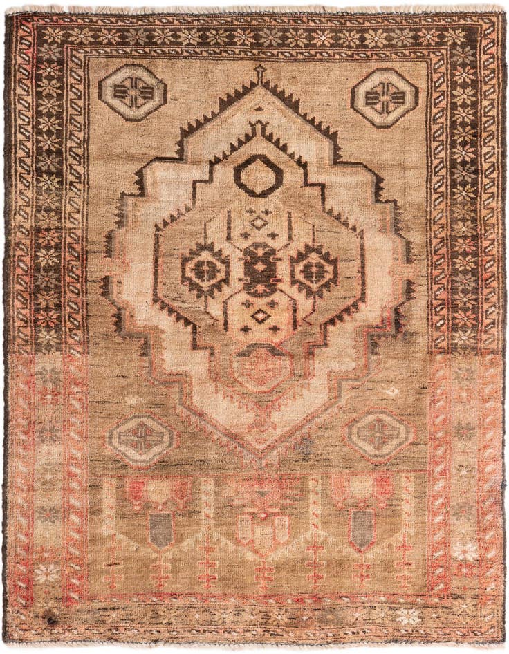 Detail image of 3' 5 x 5' 3 Hand Knotted Ultra Vintage Persian Wool Rug