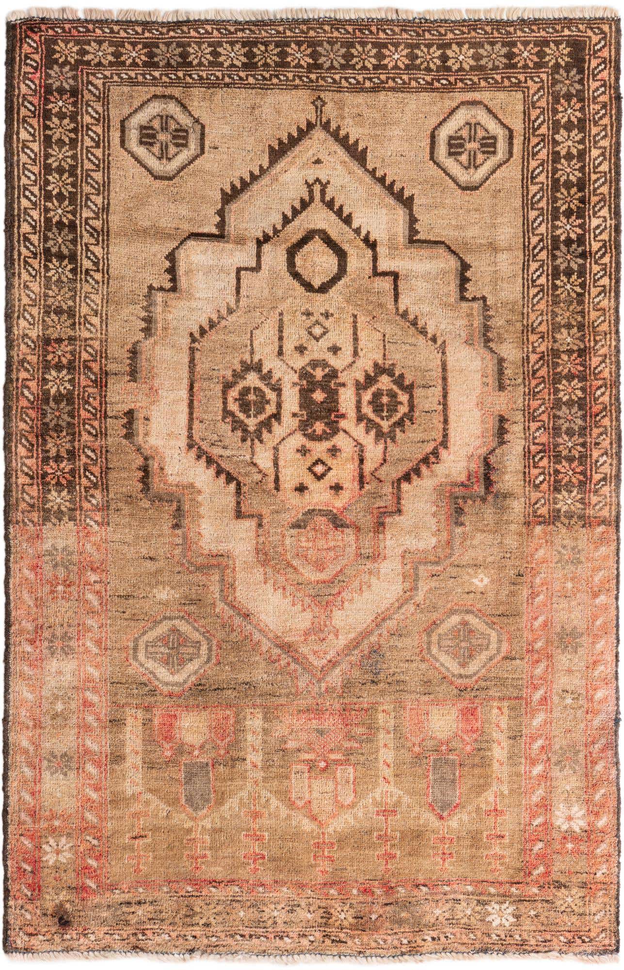 3' 5 x 5' 3 Hand Knotted Ultra Vintage Persian Wool Rug
