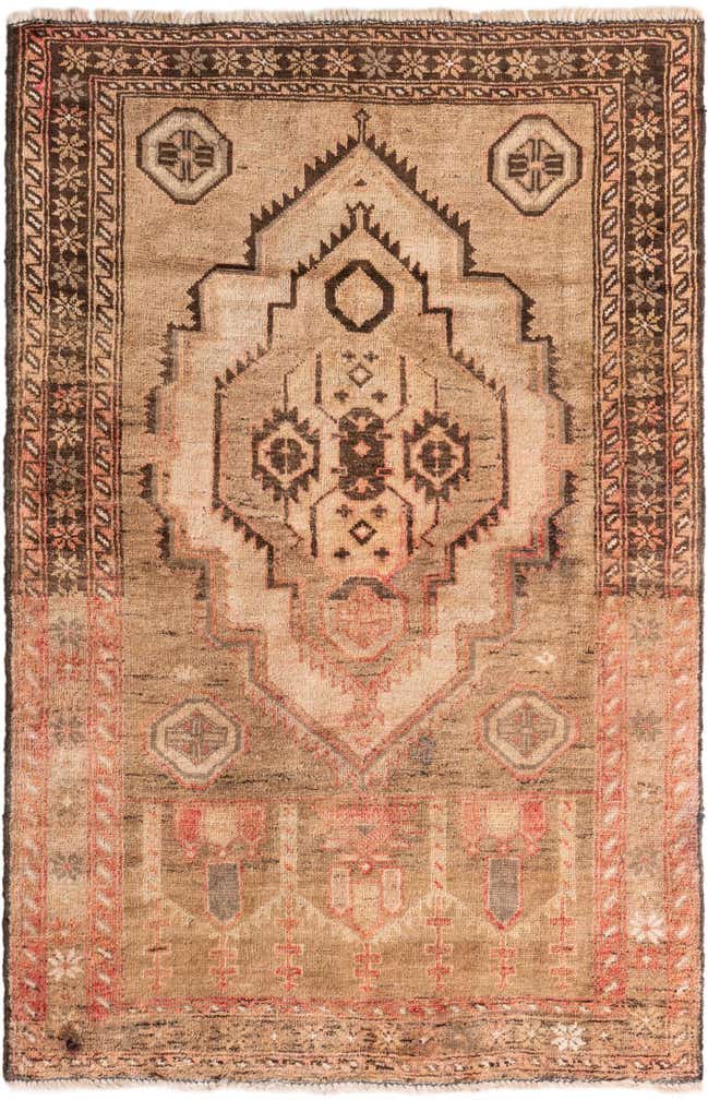 3' 5 x 5' 3 Hand Knotted Ultra Vintage Persian Wool Rug