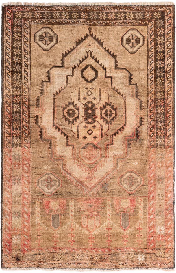 Detail image of 3' 5 x 5' 3 Hand Knotted Ultra Vintage Persian Wool Rug