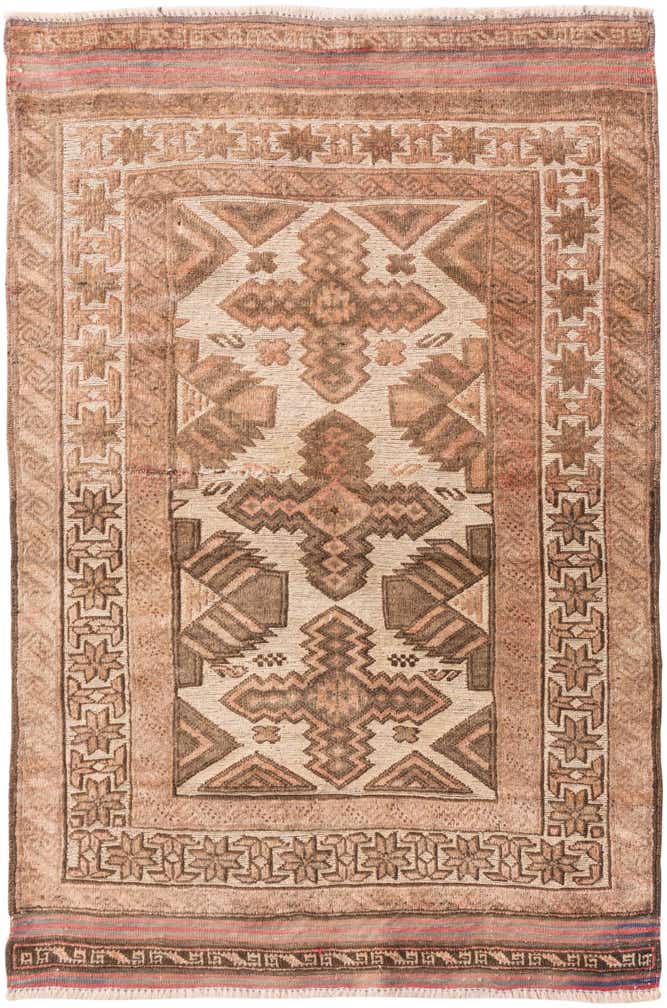 2' 10 x 4' 3 Hand Knotted Ultra Vintage Persian Wool Rug