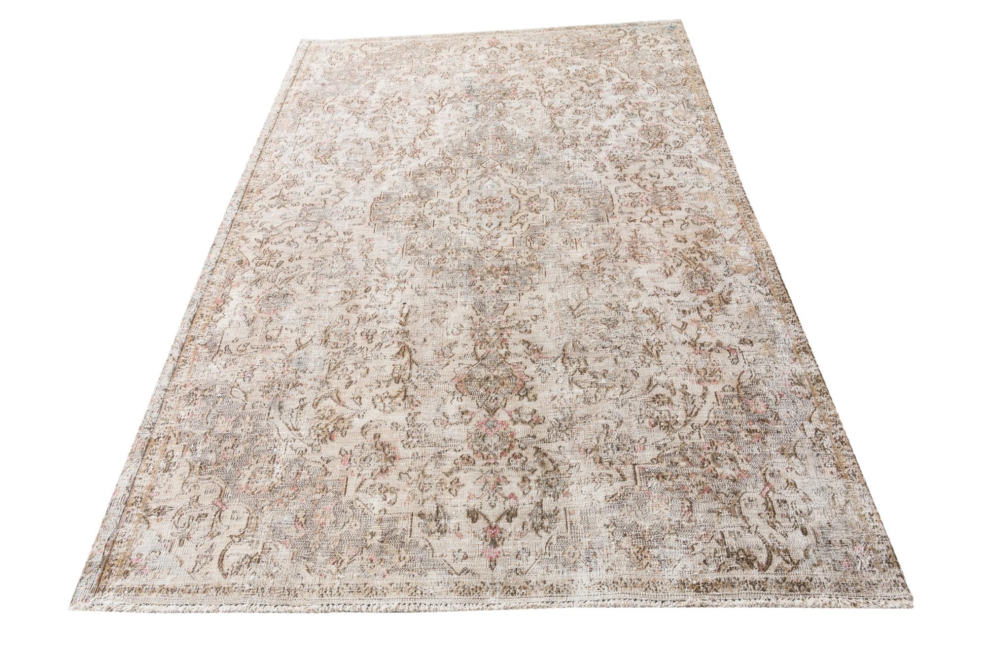 5' 6 x 8' 2 Hand Knotted Ultra Vintage Persian Wool Rug
