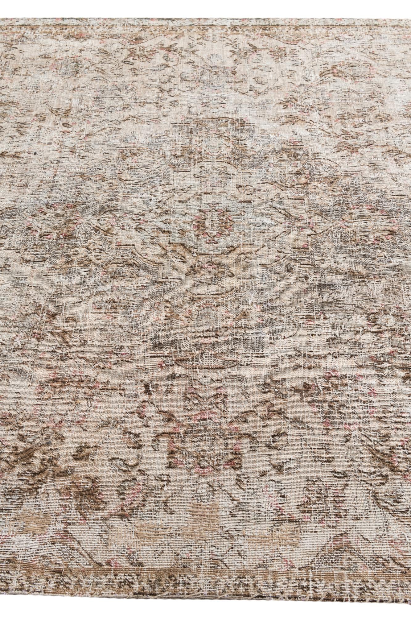 5' 6 x 8' 2 Hand Knotted Ultra Vintage Persian Wool Rug