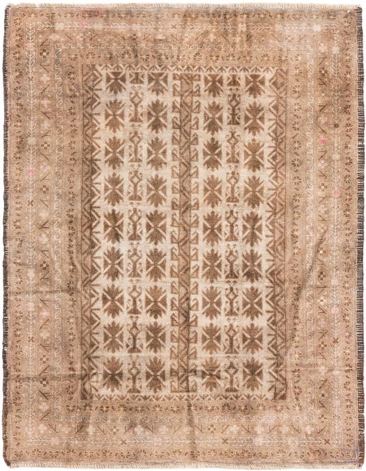 Detail image of 3' 8 x 6' 4 Hand Knotted Ultra Vintage Persian Wool Rug