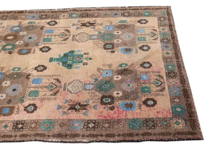 3' 10 x 7' 3 Hand Knotted Ultra Vintage Persian Wool Rug