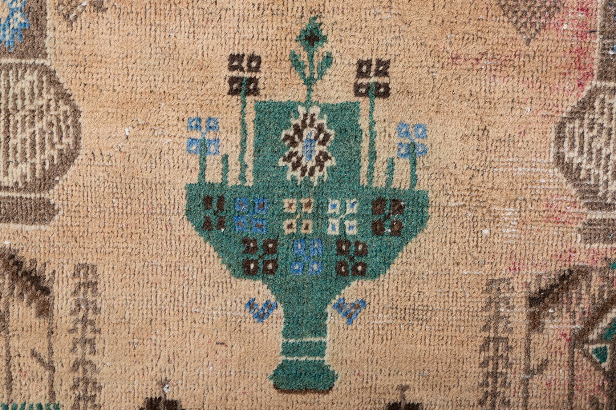 3' 10 x 7' 3 Hand Knotted Ultra Vintage Persian Wool Rug