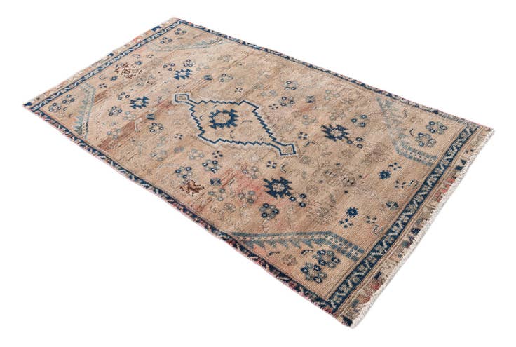 Detail image of 90cm x 175cm anudado a mano Ultra Vintage Alfombra Persa Lana