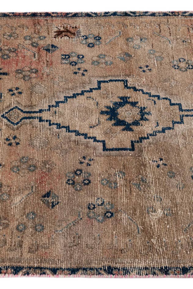 Detail image of 90cm x 175cm anudado a mano Ultra Vintage Alfombra Persa Lana