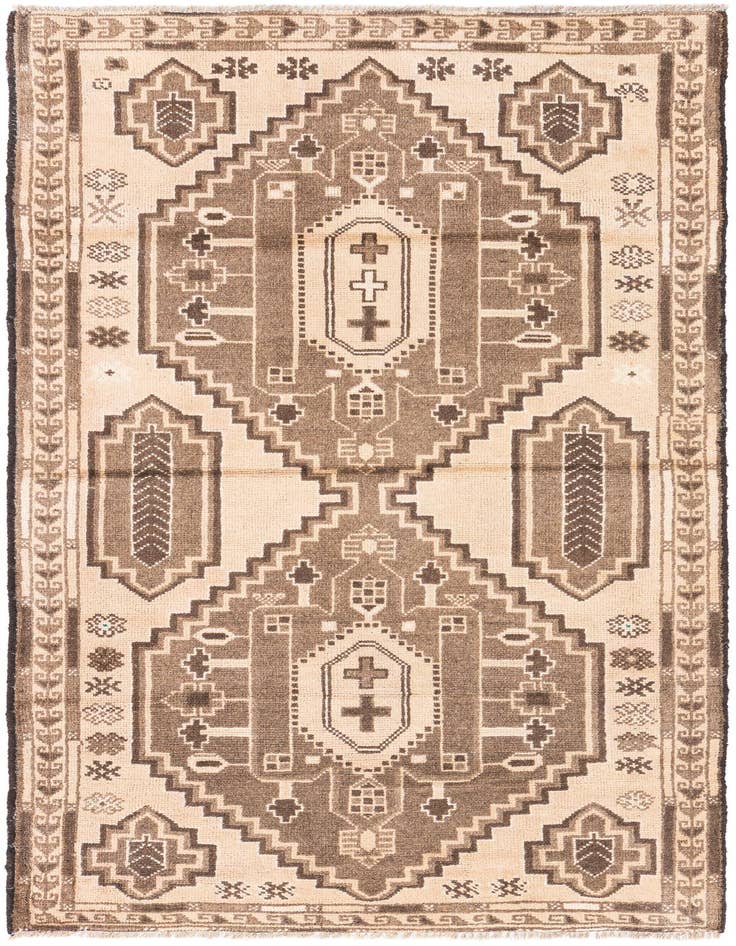 Detail image of 3' 4 x 6' Hand Knotted Ultra Vintage Persian Wool Rug