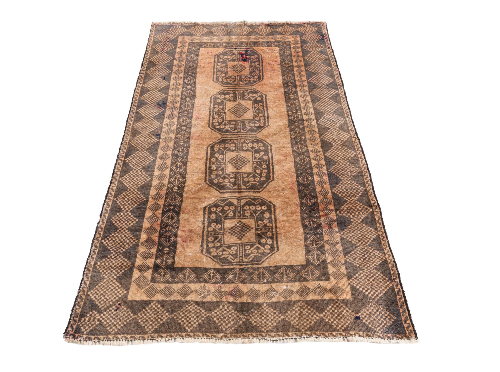 3' 6 x 6' 4 Hand Knotted Ultra Vintage Persian Wool Rug