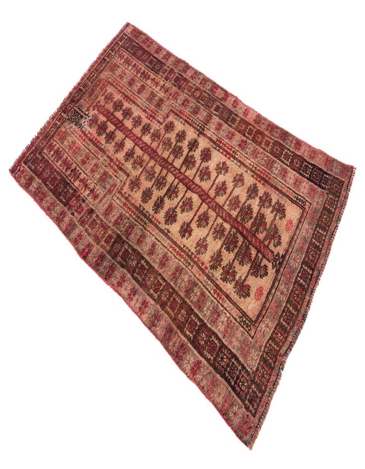 Detail image of 2' 10 x 4' 7  Hand Knotted Ultra Vintage Persian Wool Rug