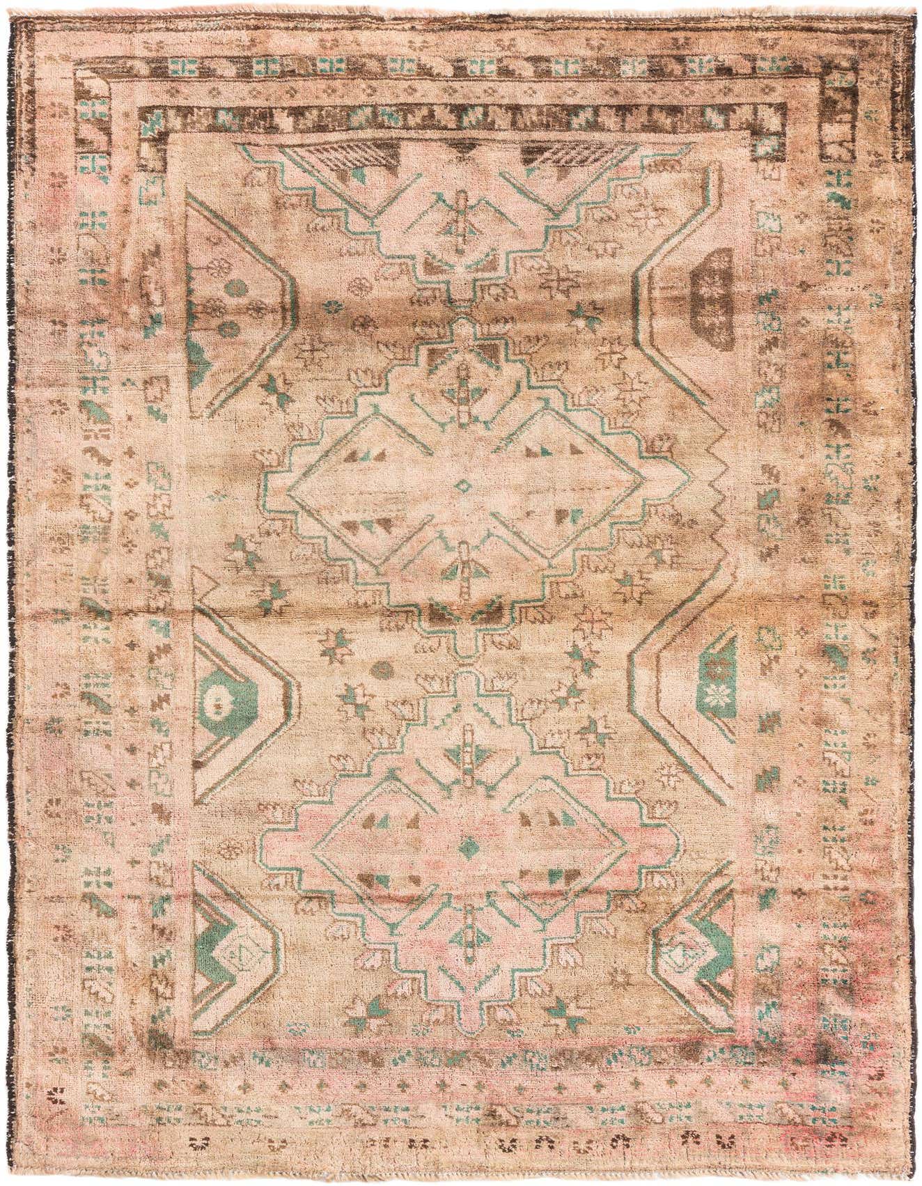 Primary image 4' 4 x 6' 7  Hand Knotted Ultra Vintage Persian Wool Rug