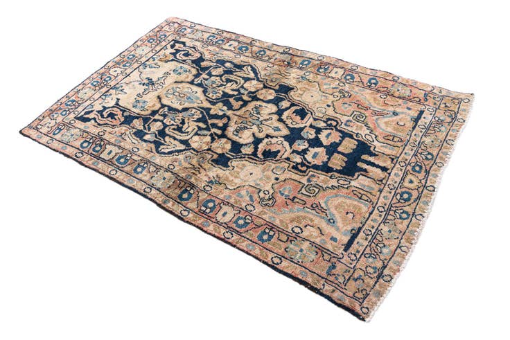 Detail image of 3' 6 x 5' 6 Hand Knotted Ultra Vintage Persian Wool Rug