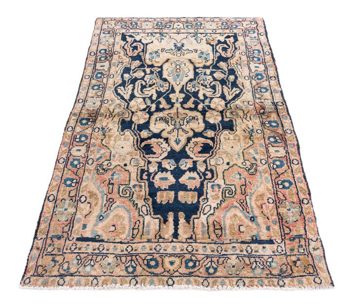 Detail image of 105cm x 170cm anudado a mano Ultra Vintage Alfombra Persa Lana