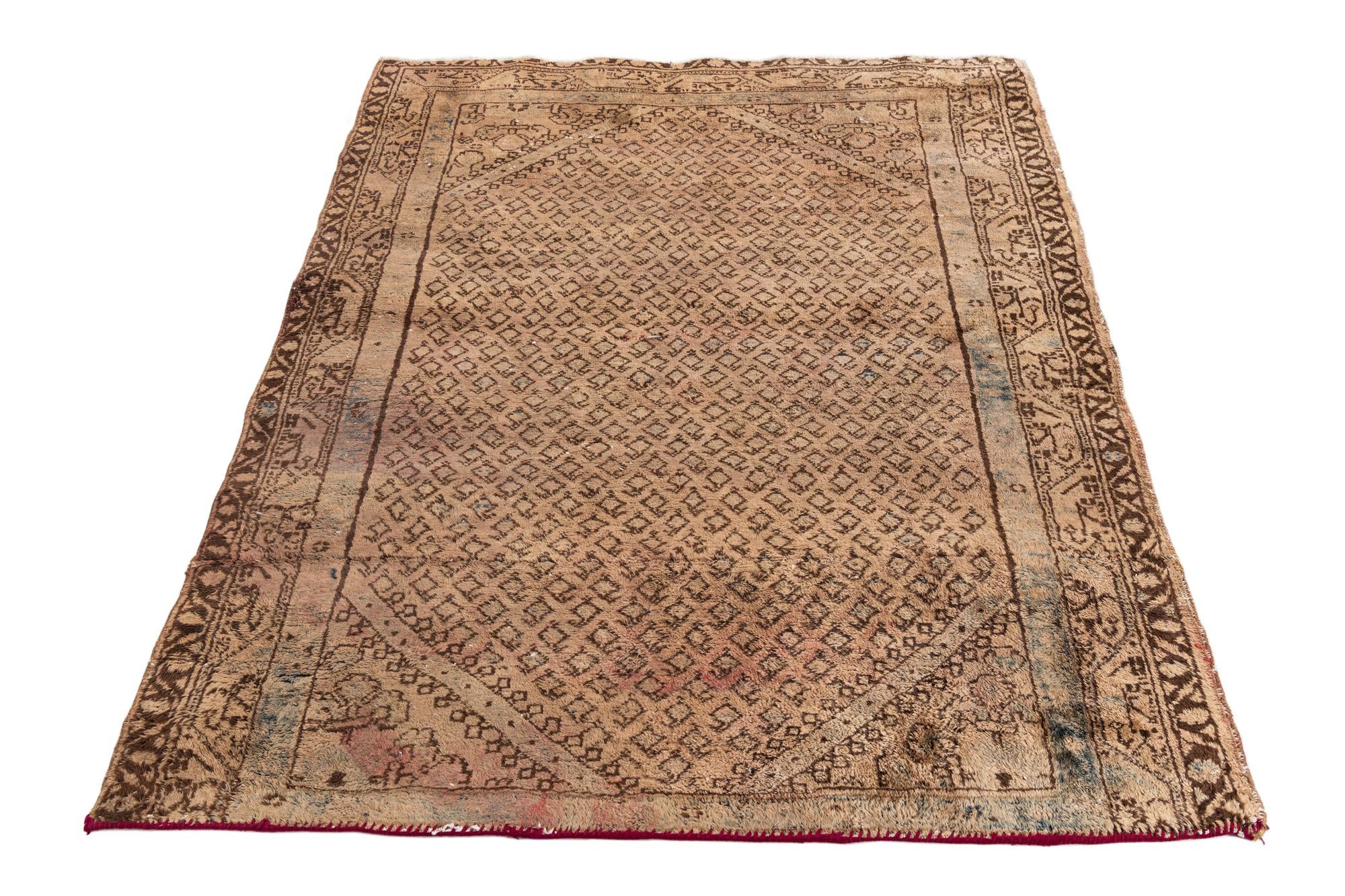 4' 5 x 5' 5 Hand Knotted Ultra Vintage Persian Wool Rug