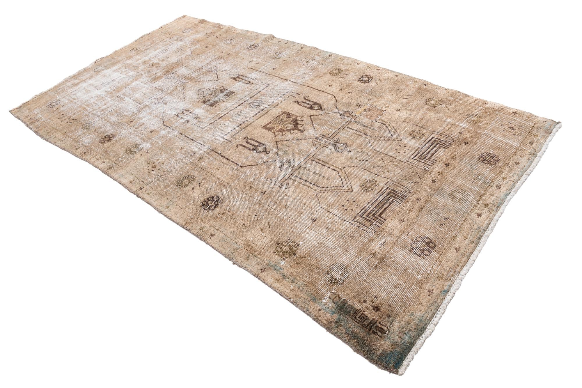 5' x 9' Hand Knotted Ultra Vintage Persian Wool Rug