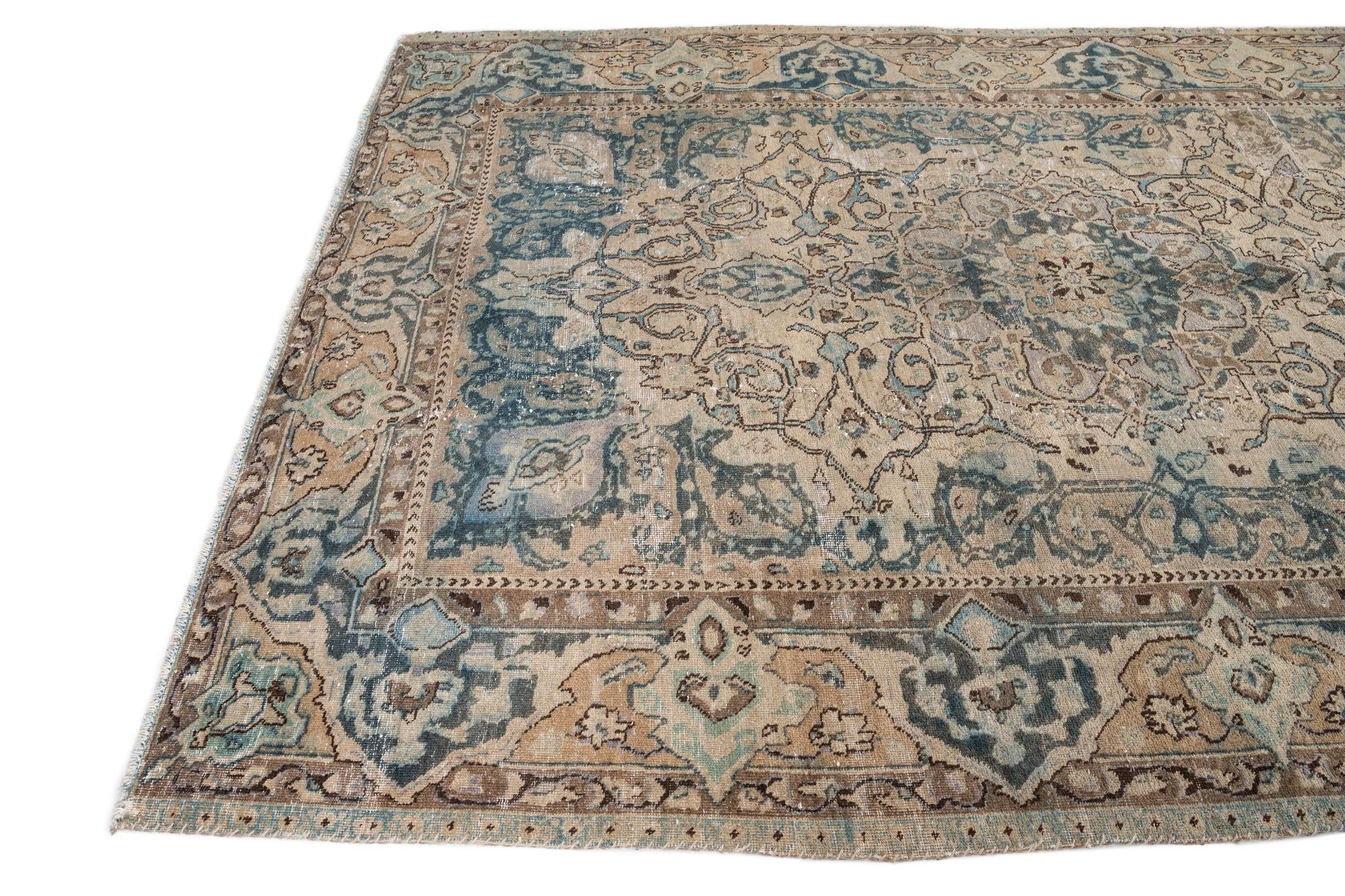 6' 3 x 9' 7 Hand Knotted Ultra Vintage Persian Wool Rug