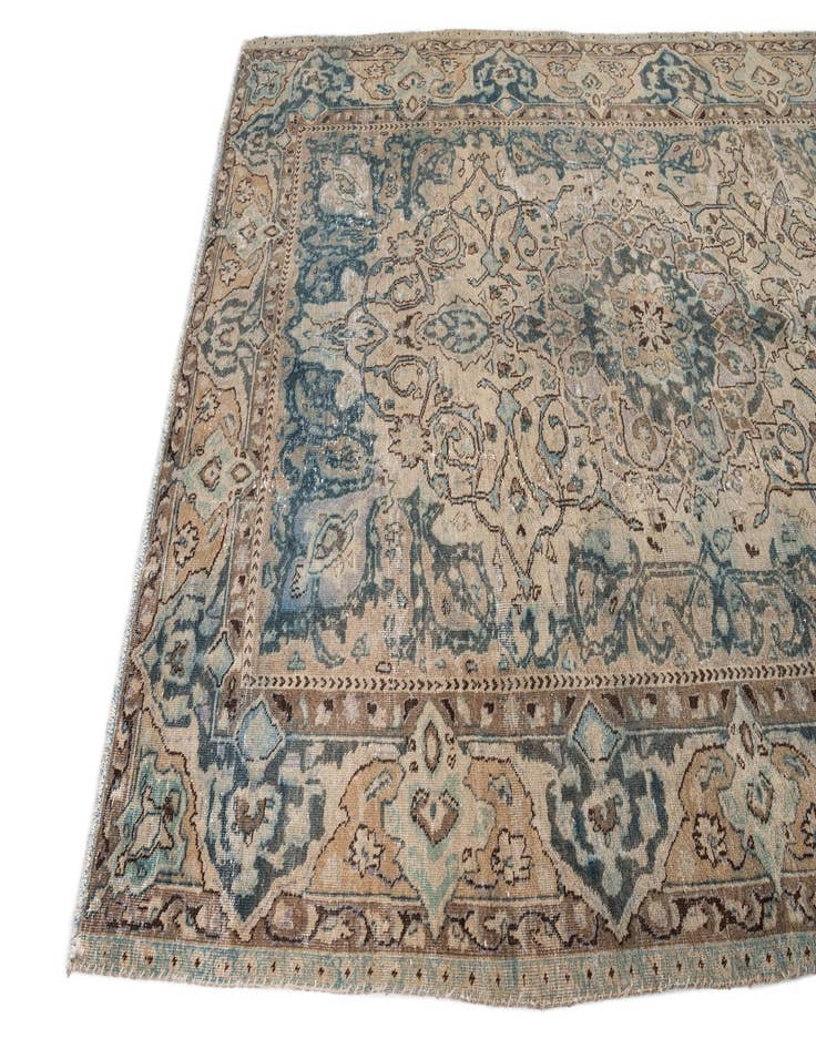 Detail image of 6' 3 x 9' 7  Hand Knotted Ultra Vintage Persian Wool Rug