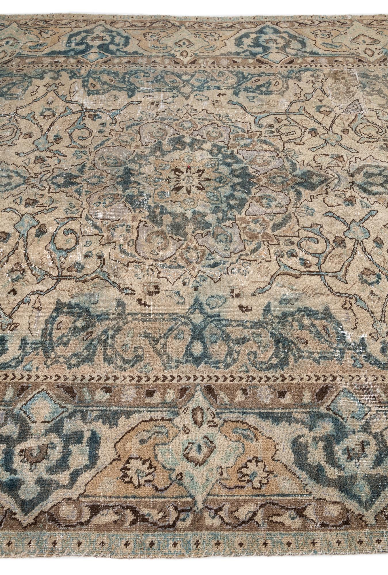 6' 3 x 9' 7 Hand Knotted Ultra Vintage Persian Wool Rug
