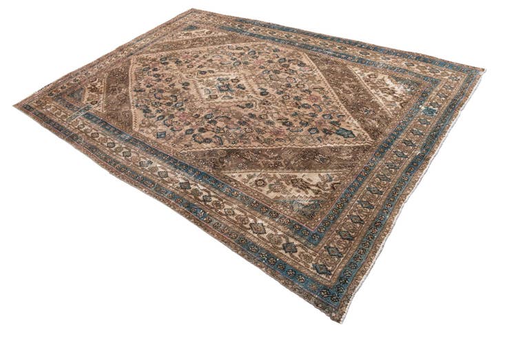 Detail image of 6' 10 x 9' 8 Hand Knotted Ultra Vintage Persian Wool Rug