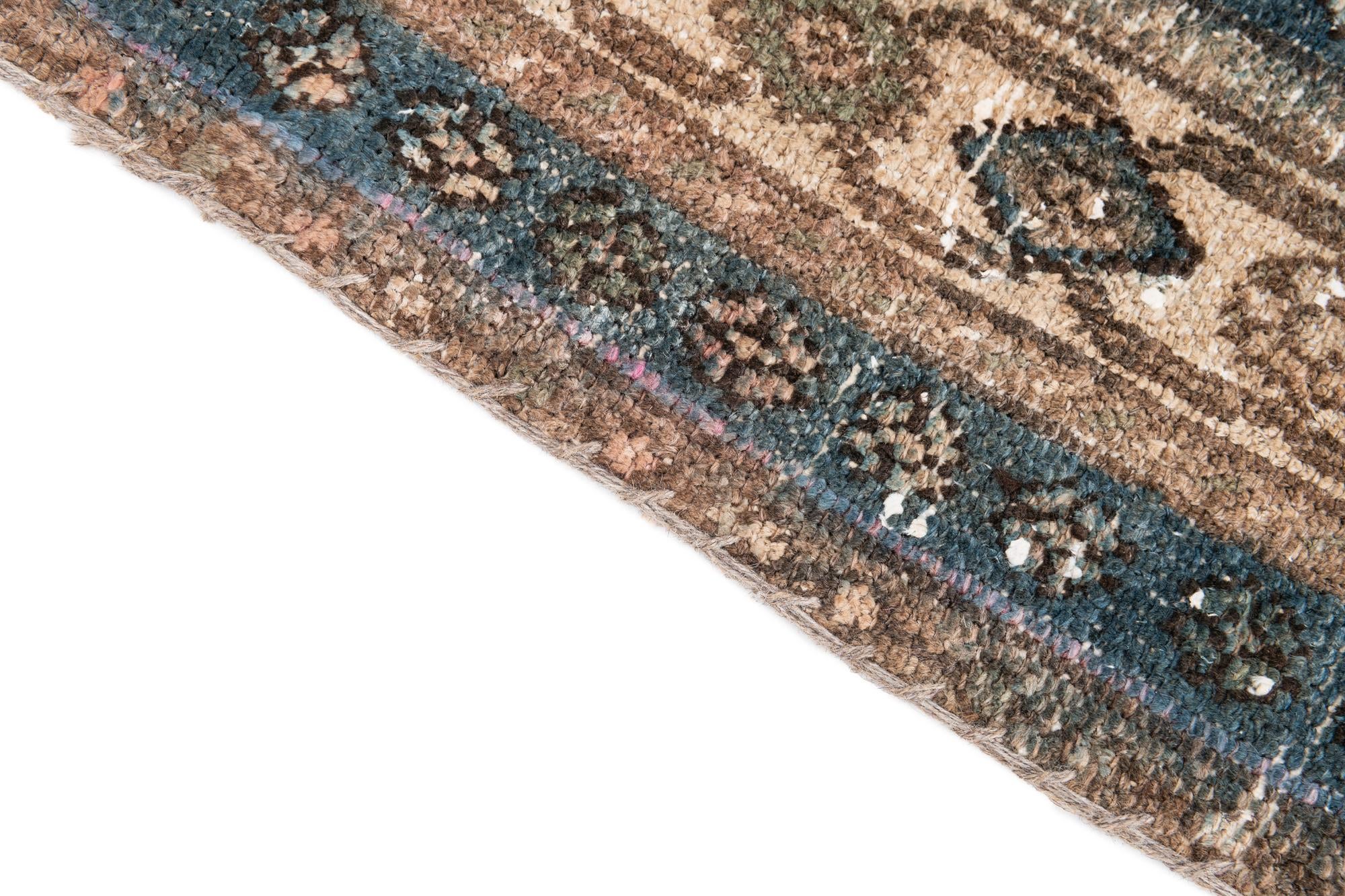 6' 10 x 9' 8 Hand Knotted Ultra Vintage Persian Wool Rug