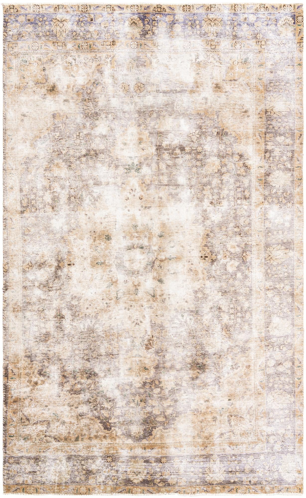 6' x 9' 8 Hand Knotted Ultra Vintage Persian Wool Rug