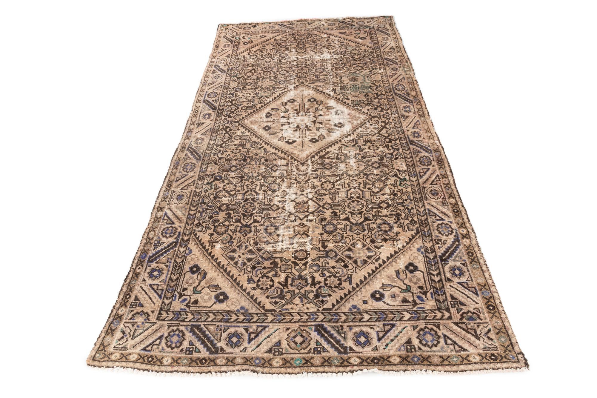 4' 9 x 9' 5 Hand Knotted Ultra Vintage Persian Wool Rug