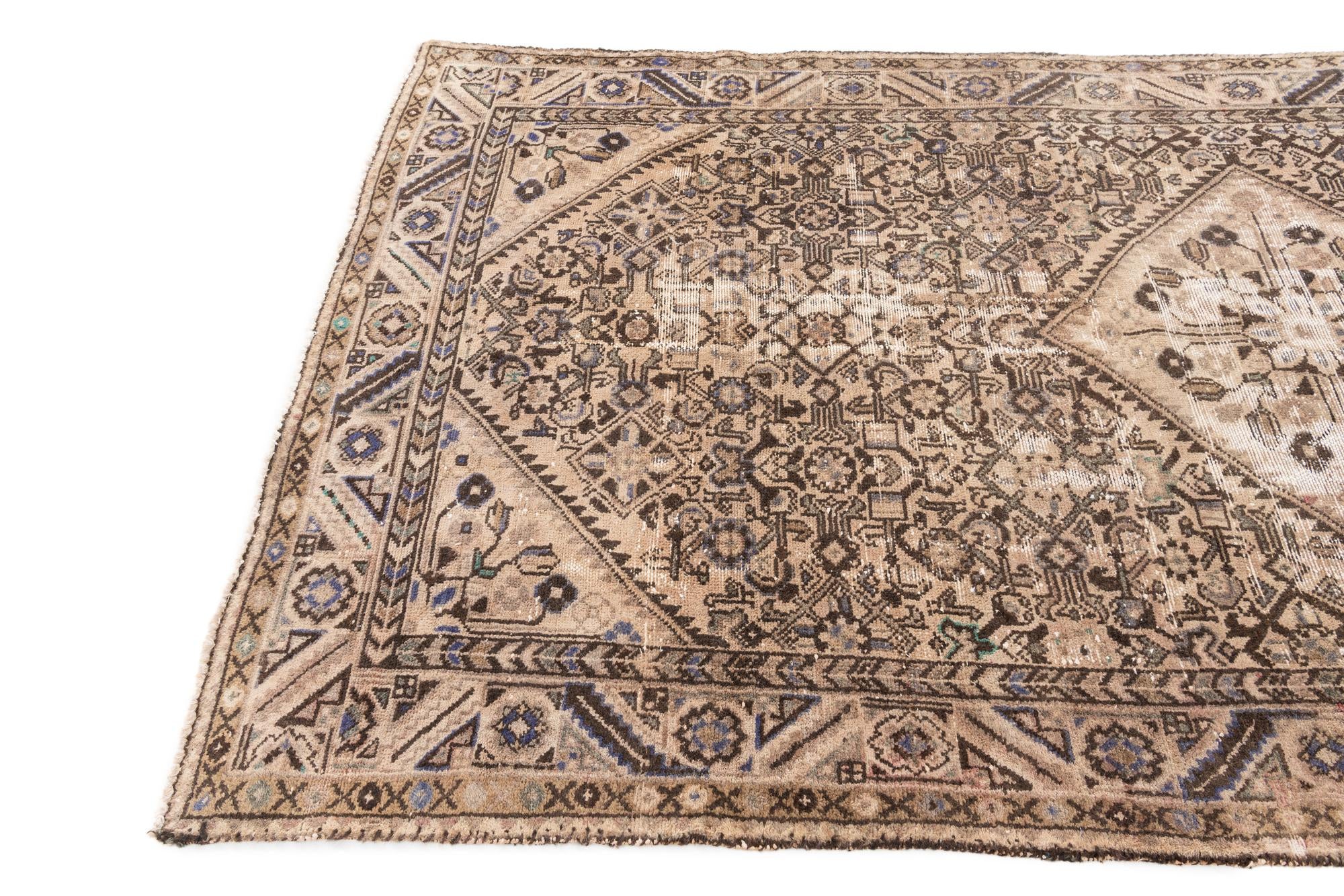 4' 9 x 9' 5 Hand Knotted Ultra Vintage Persian Wool Rug
