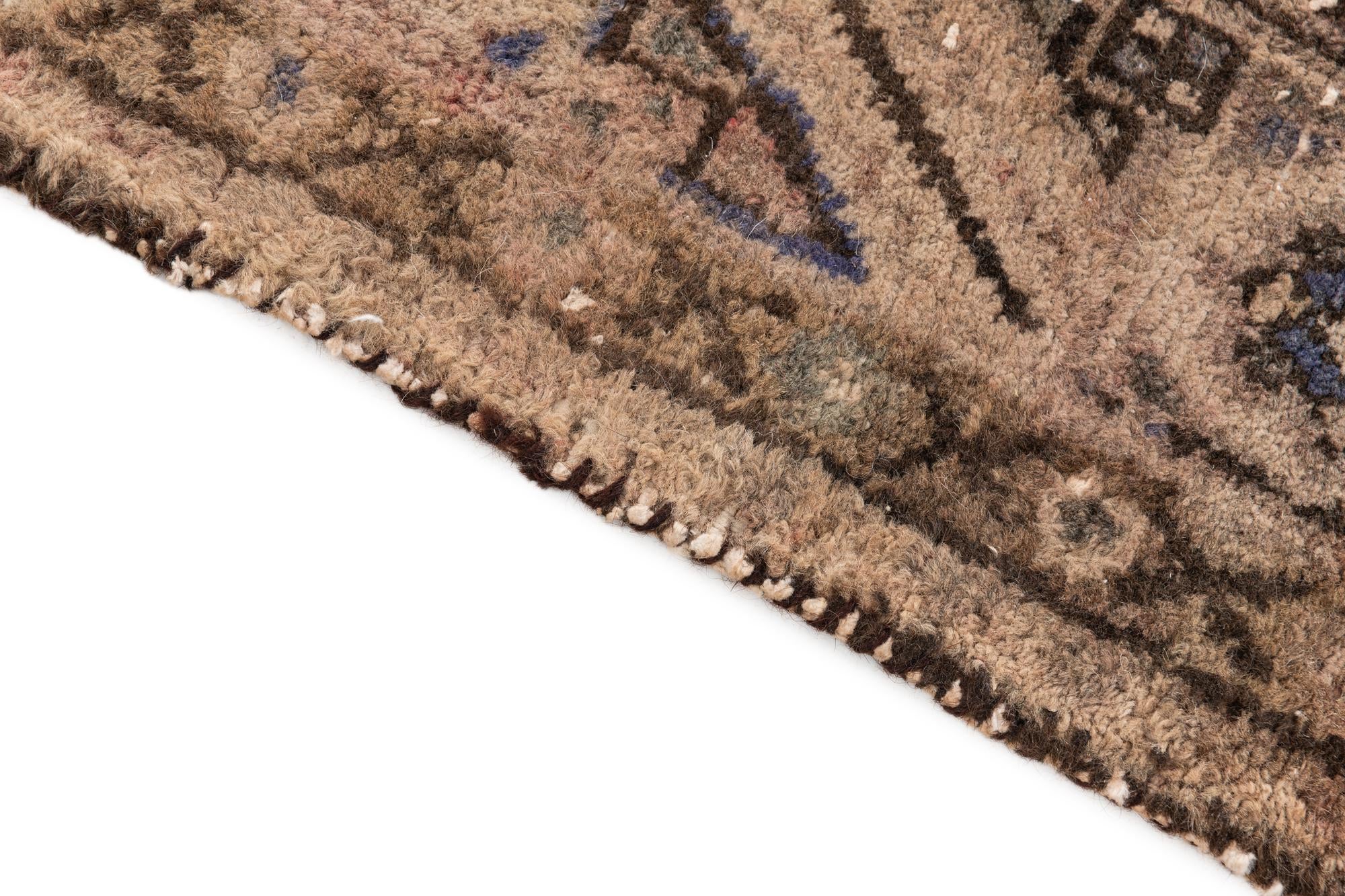 4' 9 x 9' 5 Hand Knotted Ultra Vintage Persian Wool Rug