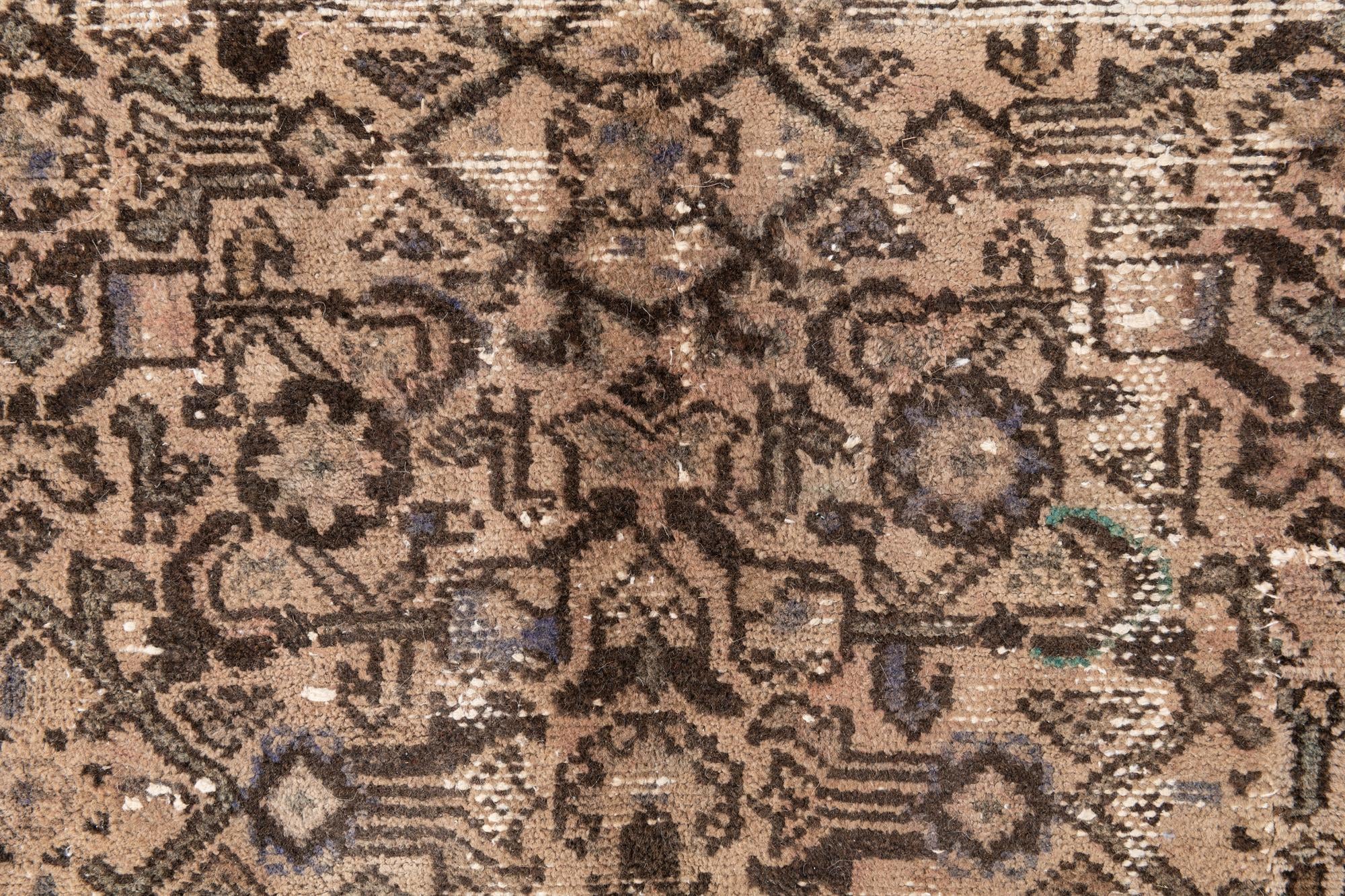 4' 9 x 9' 5 Hand Knotted Ultra Vintage Persian Wool Rug