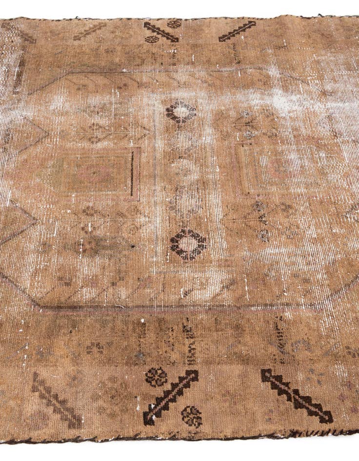 Detail image of 4' 6 x 8' 5  Hand Knotted Ultra Vintage Persian Wool Rug