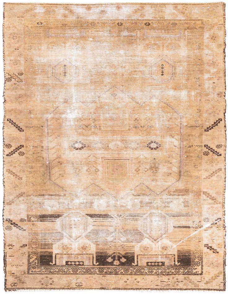 Detail image of 4' 6 x 8' 5 Hand Knotted Ultra Vintage Persian Wool Rug
