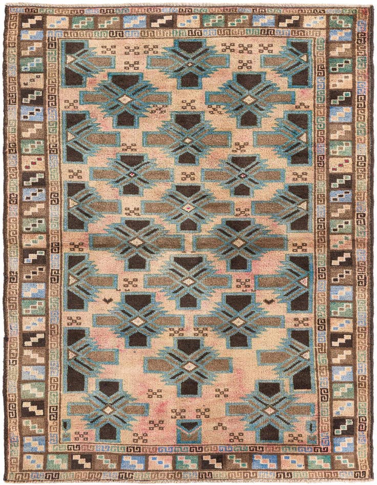 Detail image of 3' 4 x 6' Hand Knotted Ultra Vintage Persian Wool Rug
