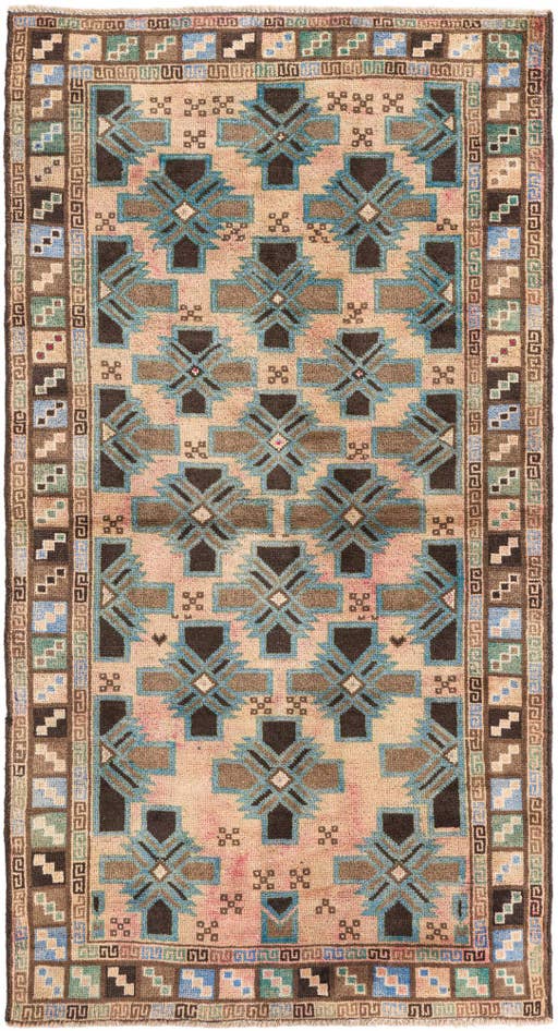 Detail image of 3' 4 x 6' Hand Knotted Ultra Vintage Persian Wool Rug