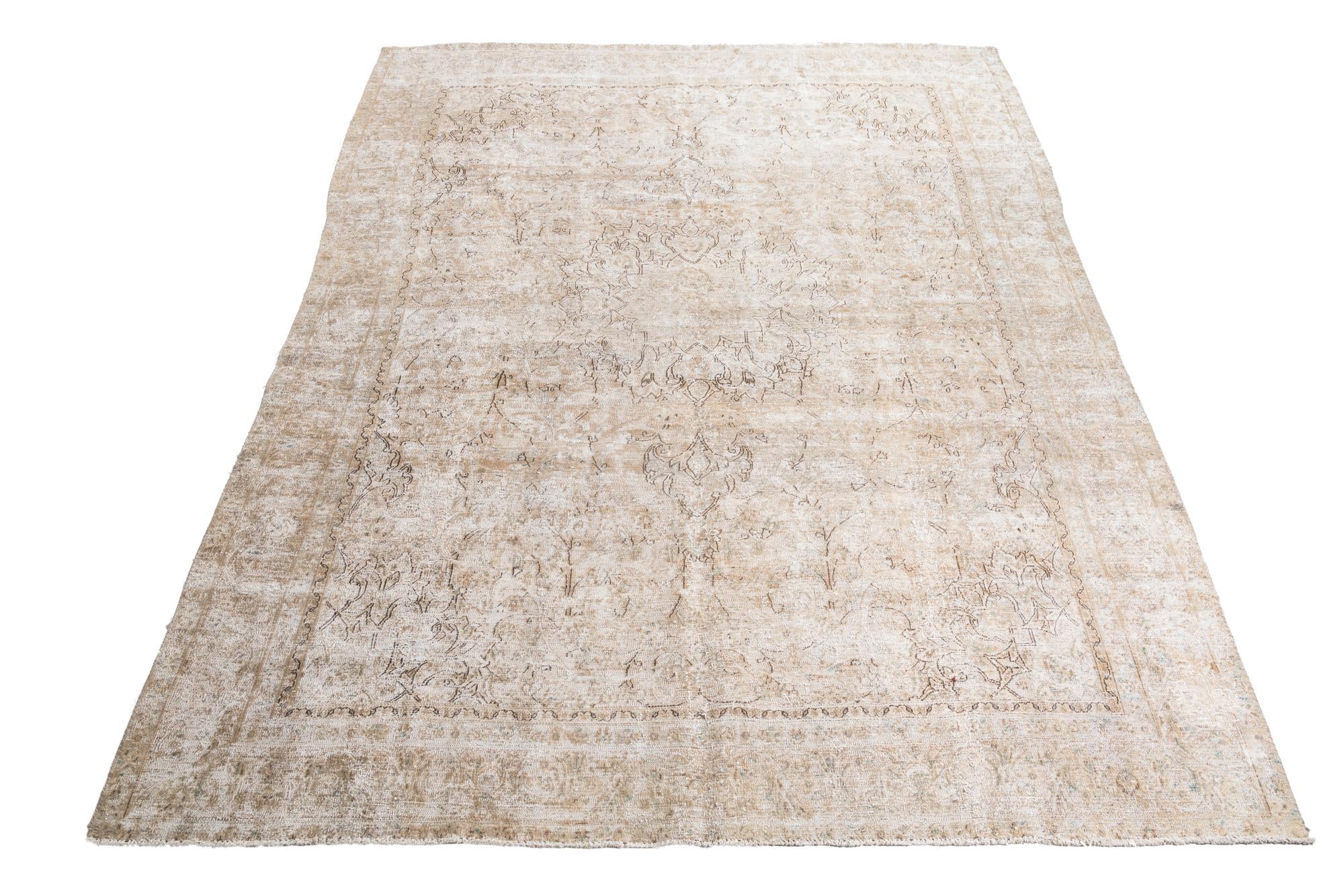 8' 7 x 12' Hand Knotted Ultra Vintage Persian Wool Rug
