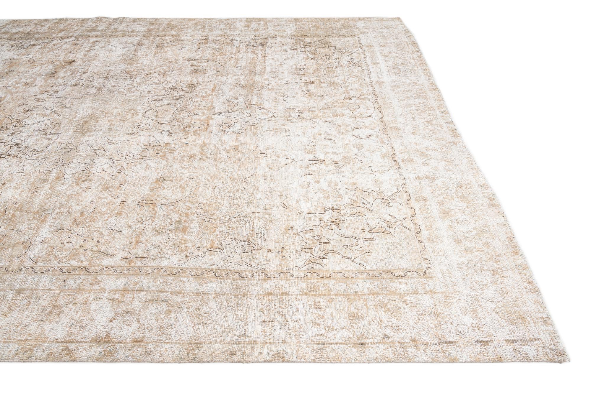 8' 7 x 12' Hand Knotted Ultra Vintage Persian Wool Rug