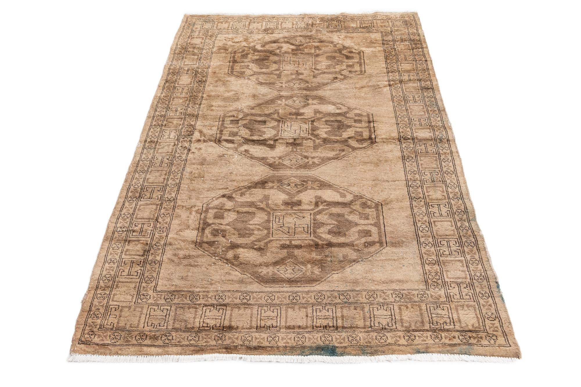 4' x 6' 1 Hand Knotted Ultra Vintage Persian Wool Rug