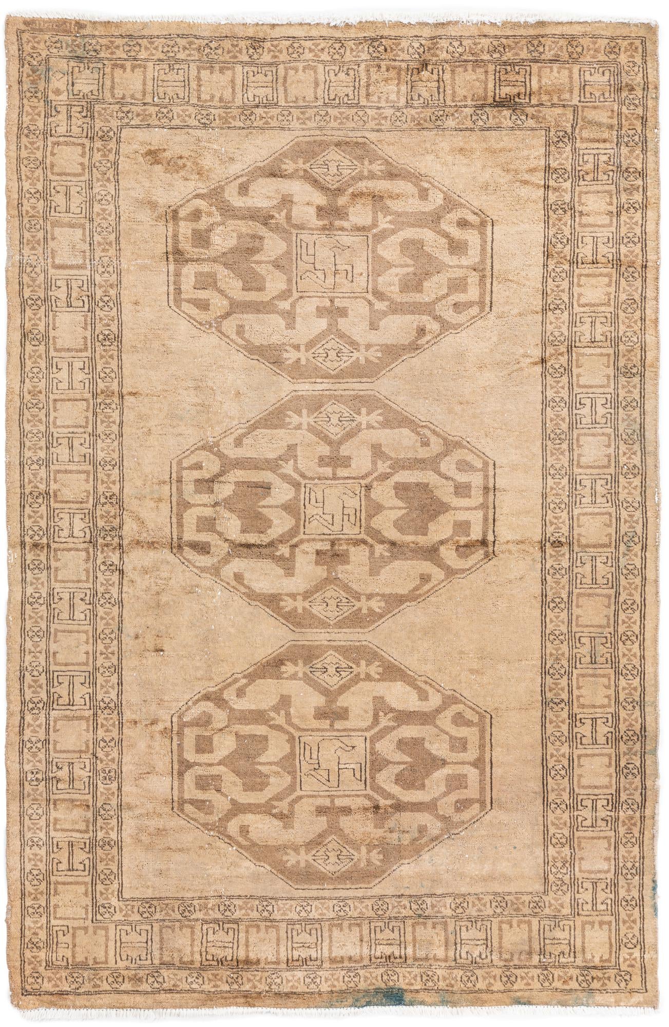 4' x 6' 1 Hand Knotted Ultra Vintage Persian Wool Rug