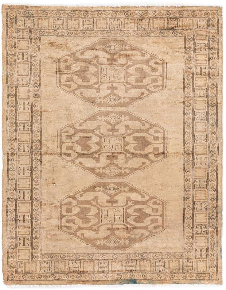 Detail image of 4' x 6' 1 Hand Knotted Ultra Vintage Persian Wool Rug