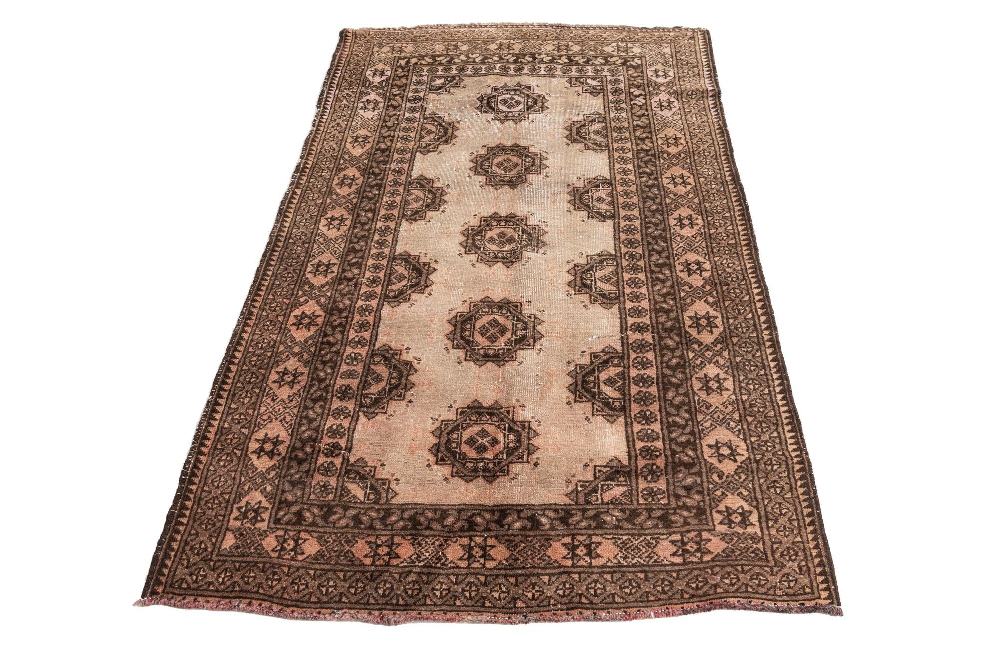3' 5 x 5' 9 Hand Knotted Ultra Vintage Persian Wool Rug