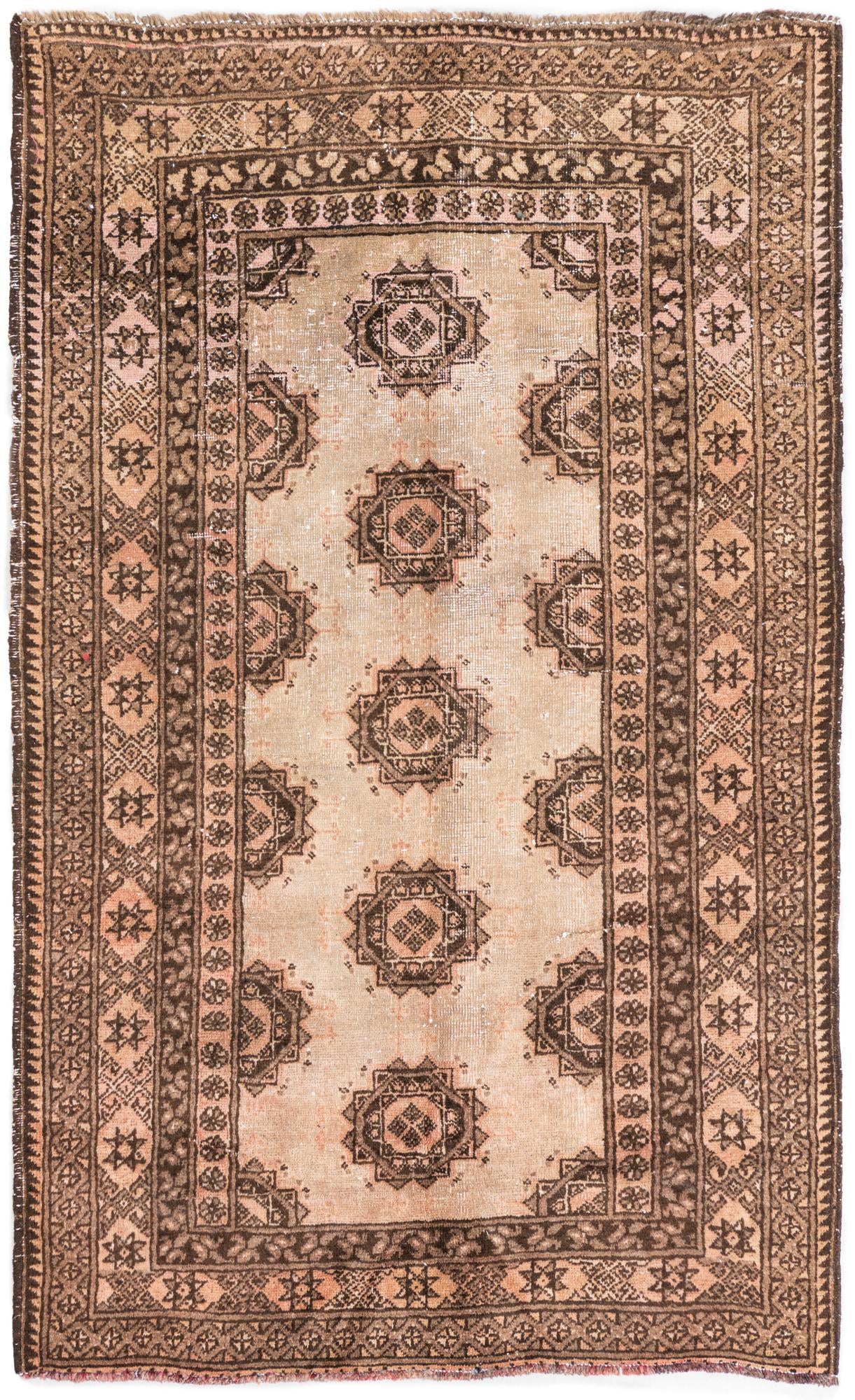 3' 5 x 5' 9 Hand Knotted Ultra Vintage Persian Wool Rug
