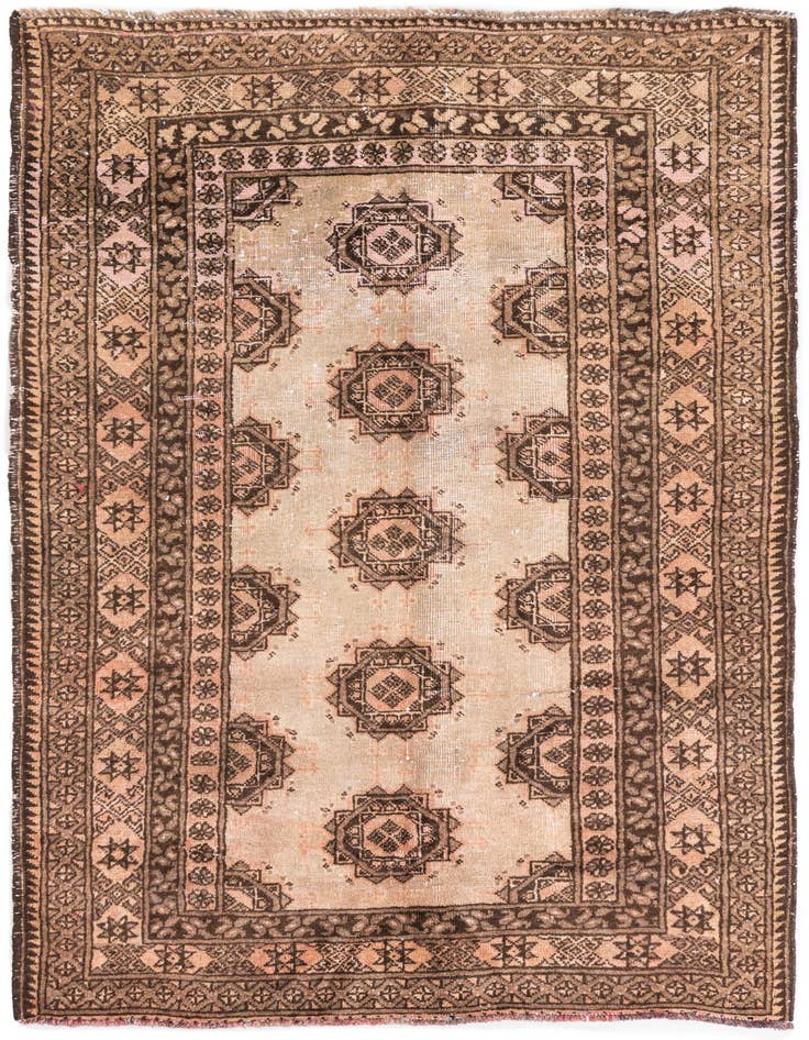 Detail image of 3' 5 x 5' 9 Hand Knotted Ultra Vintage Persian Wool Rug