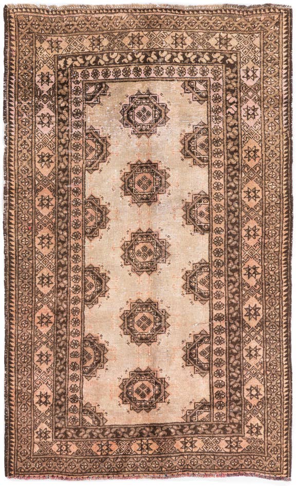 Detailansicht von 105cm x 175cm Handgeknüpft Ultra Vintage Persisch Wolle Teppich
